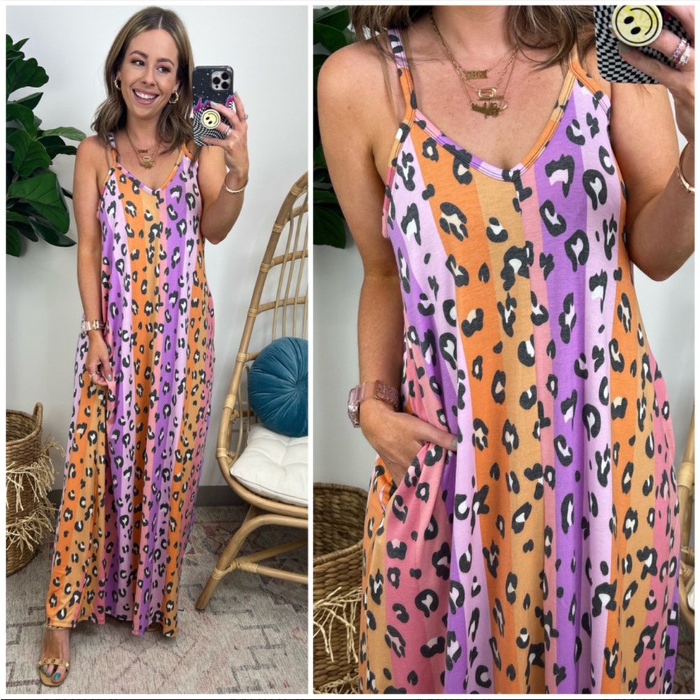 Animal Print Multi Color Maxi Dress